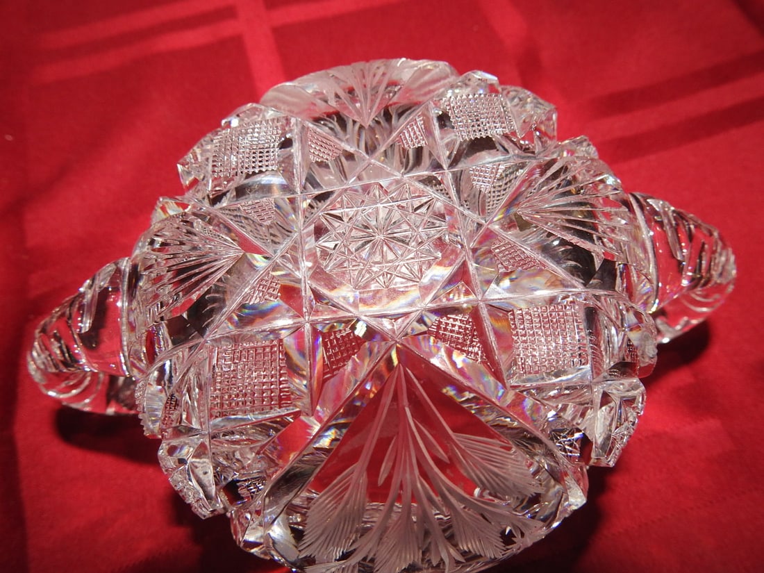 ABP Cut Crystal Double-Handled Bonbon Bowl - 2