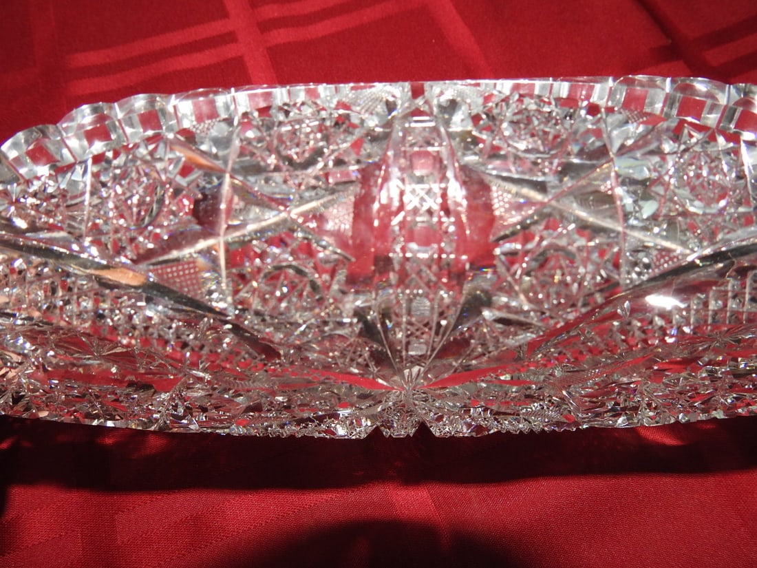 Large ABP Cut Crystal Oval Celery Tray - 2