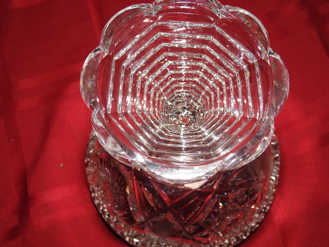 Cut Crystal Pedestal Compote / Centerpiece Bowl - 2