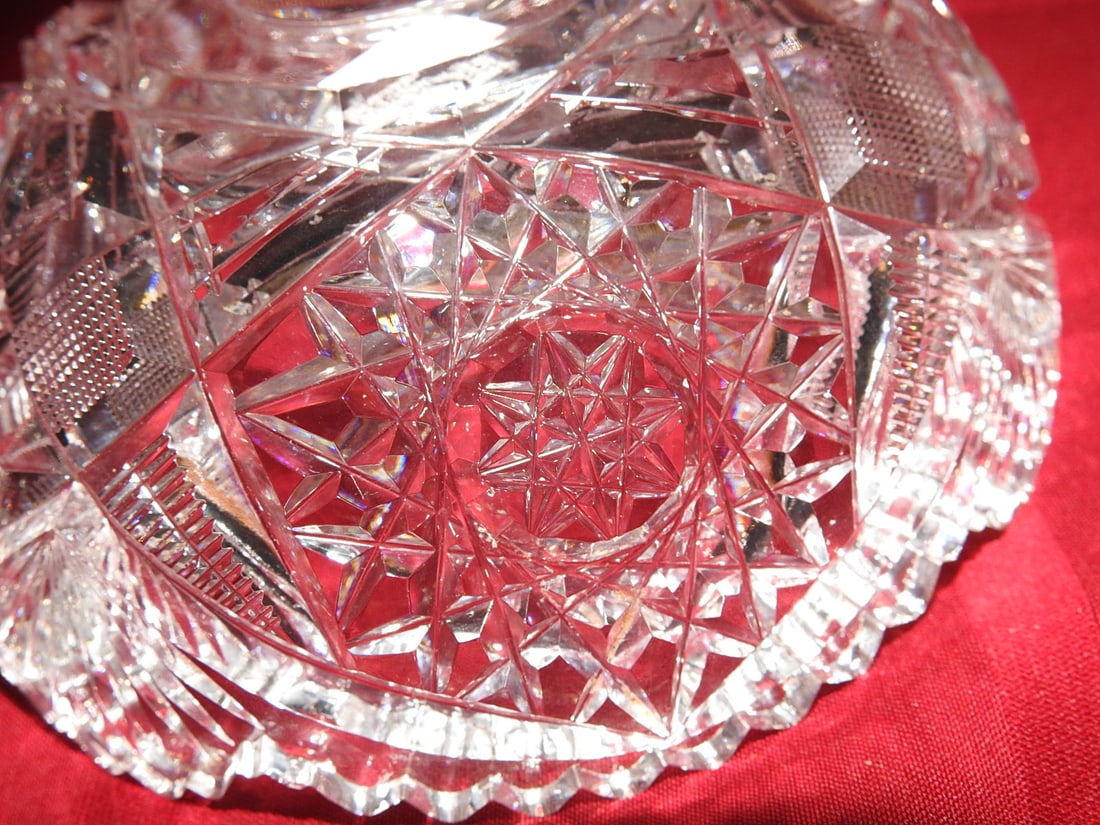 Cut Crystal Pedestal Compote / Centerpiece Bowl - 3