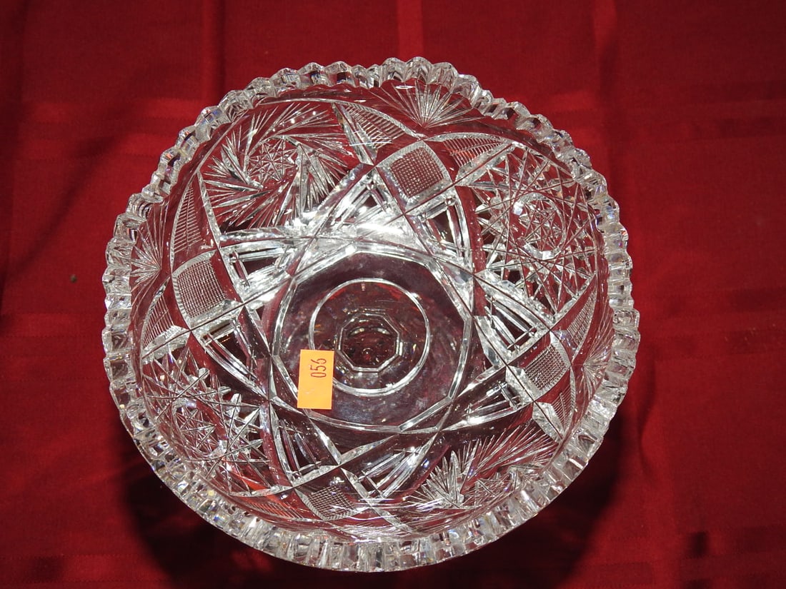 Cut Crystal Pedestal Compote / Centerpiece Bowl - 4