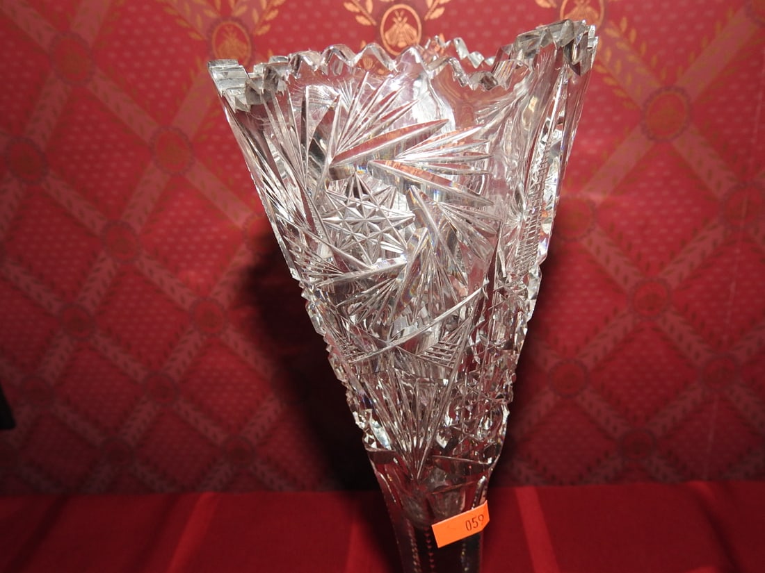 ABP Cut Crystal Trumpet Vase - 2