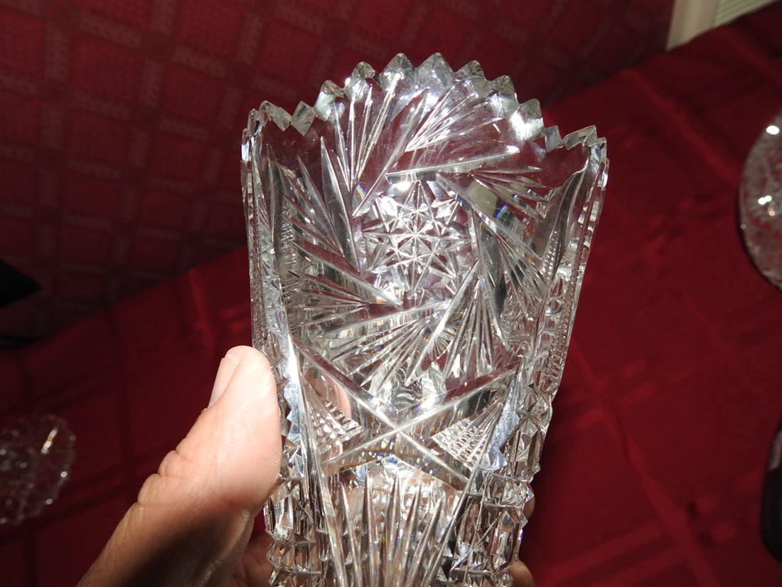 ABP Cut Crystal Trumpet Vase - 4