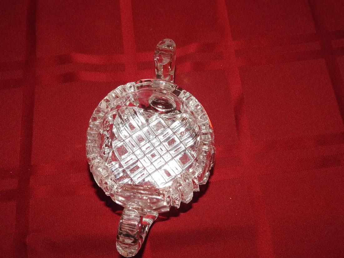 Cut Crystal Covered Sugar Bowl with Lid - 3