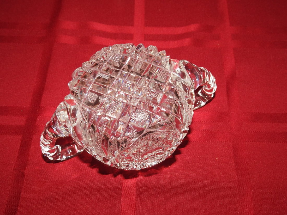 Cut Crystal Covered Sugar Bowl with Lid - 4