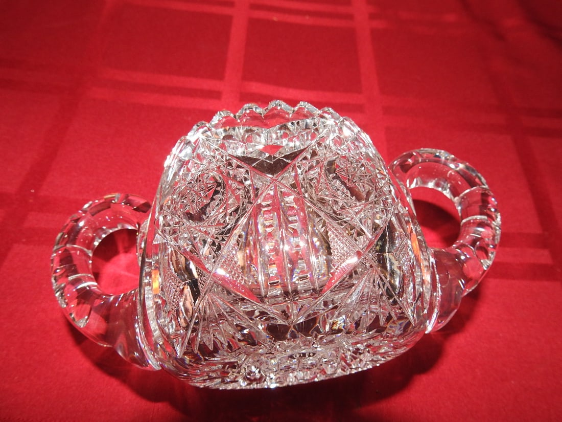 Cut Crystal Double-Handled Sugar Bowl, No Lid - 2