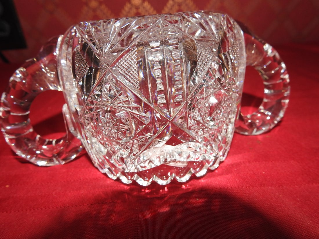 Cut Crystal Double-Handled Sugar Bowl, No Lid - 4