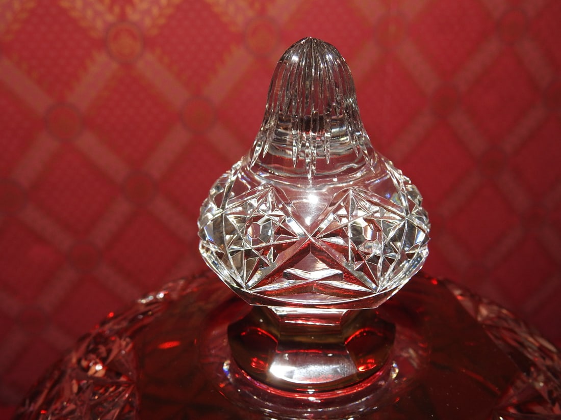 Ruby Flash Cut-to-Clear Covered Candy Jar - 3