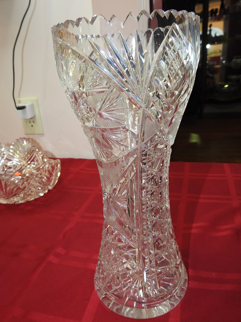 ABP Cut Glass Trumpet Vase - 5
