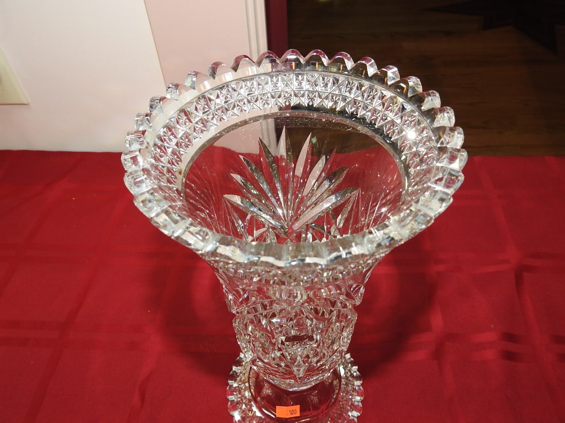 ABP Cut Glass Trumpet Vase - 2