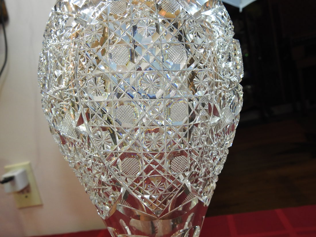 ABP Cut Glass Pedestal Centerpiece Bowl - 4