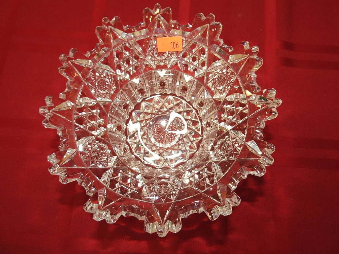 ABP Cut Glass Fruit / Centerpiece Bowl - 2