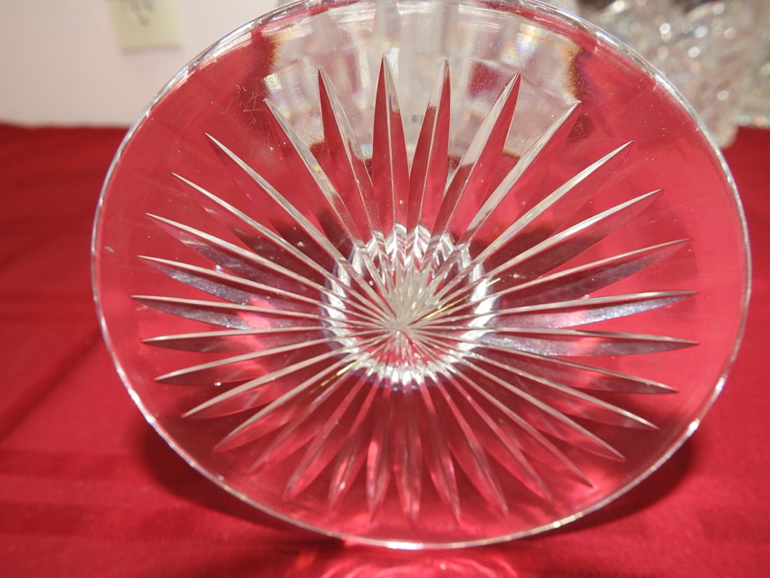Tall Cut Glass Pedestal Compote - 4