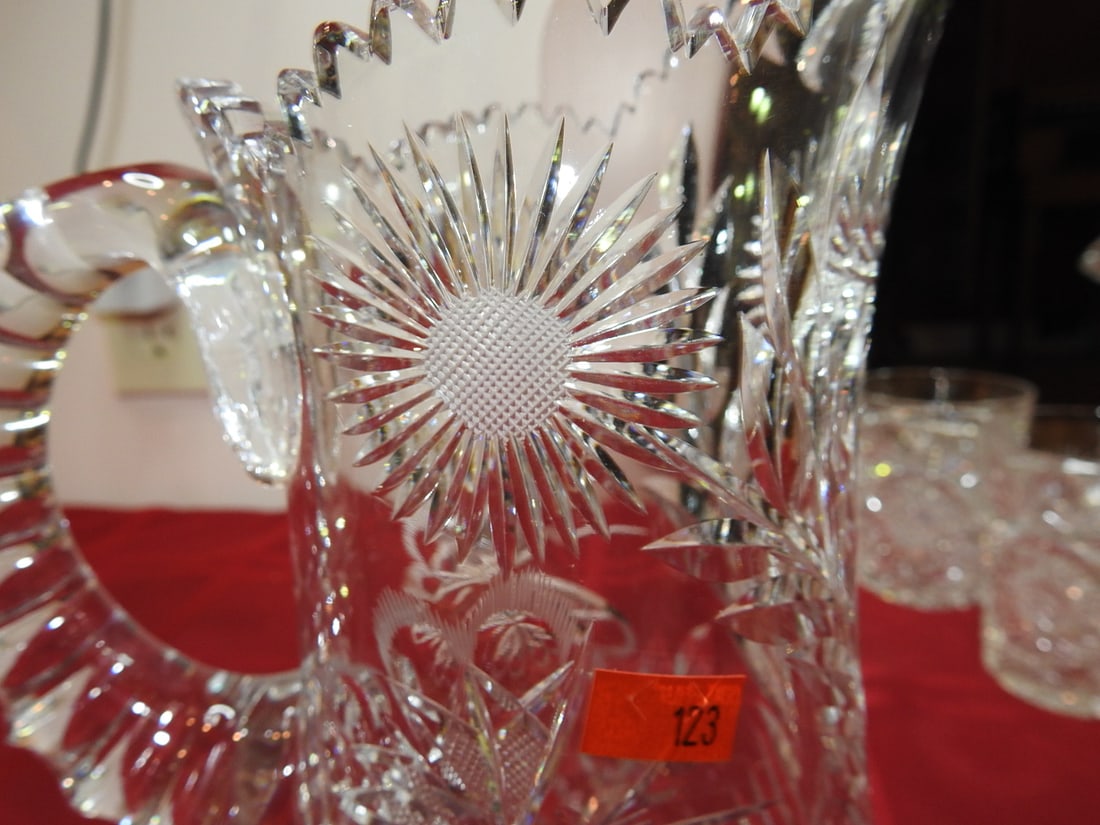 Cut Glass Tankard Water Pitcher - 2