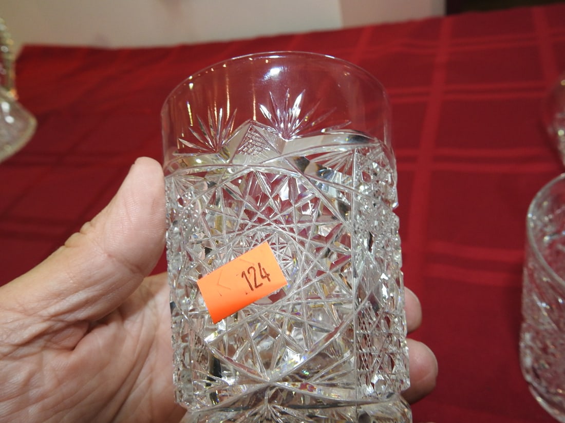 Cut Glass Tankard Water Set with Tumblers - 7