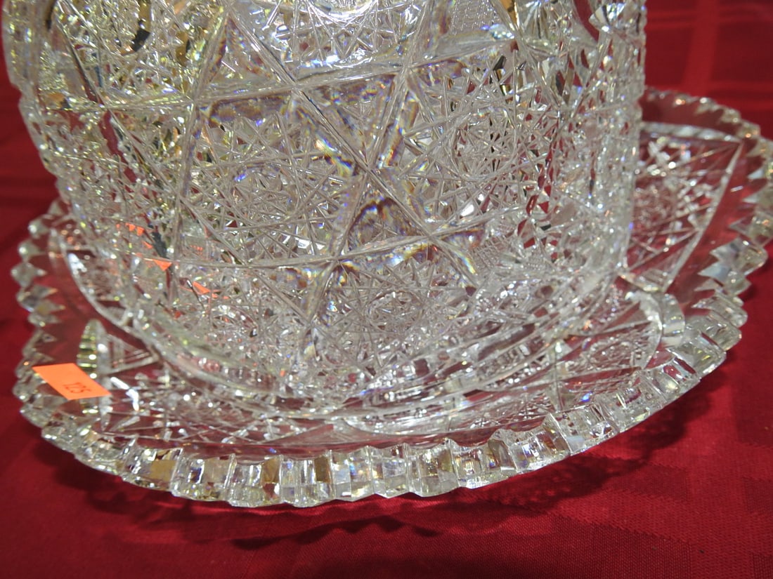 Cut Glass Covered Butter / Cheese Dome - 2