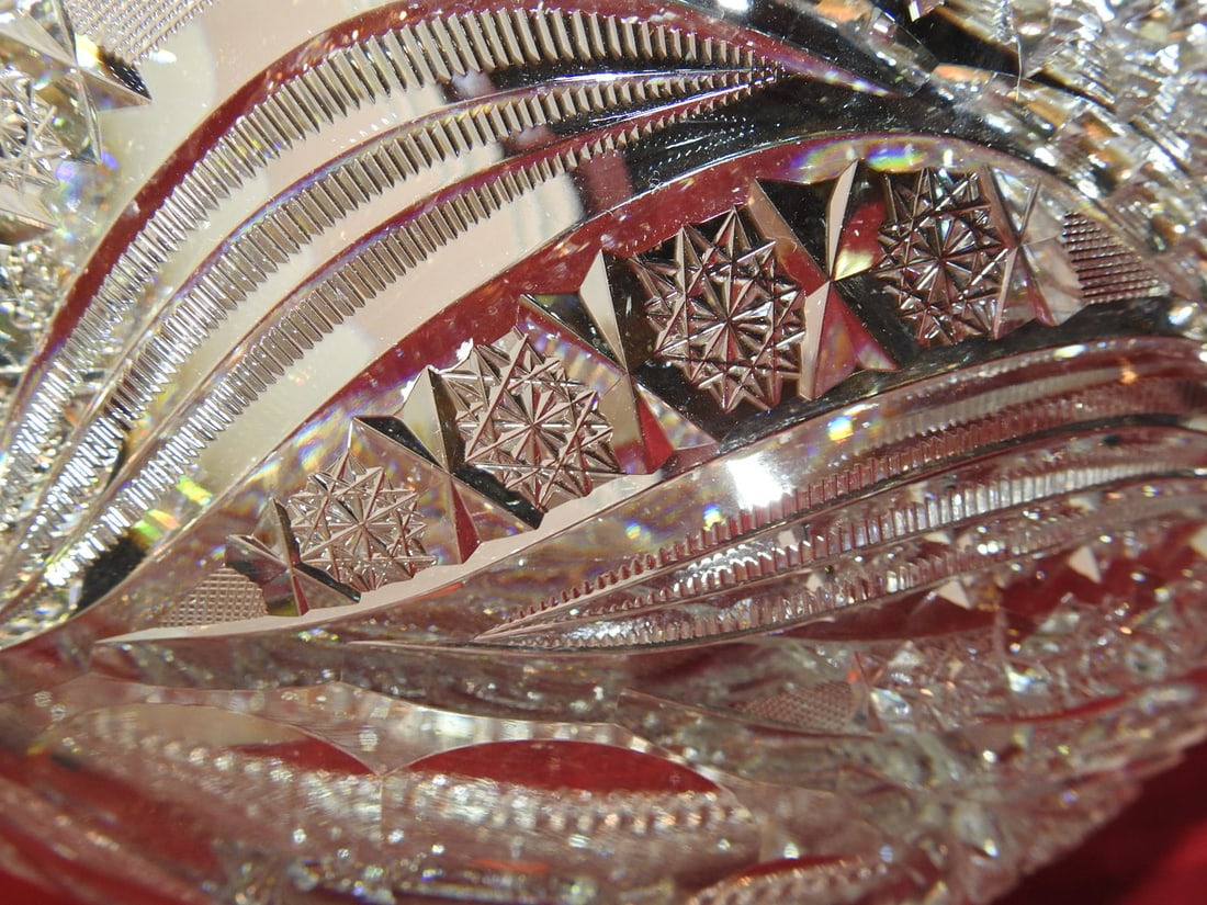 Cut Glass Footed Compote / Centerpiece Bowl - 6