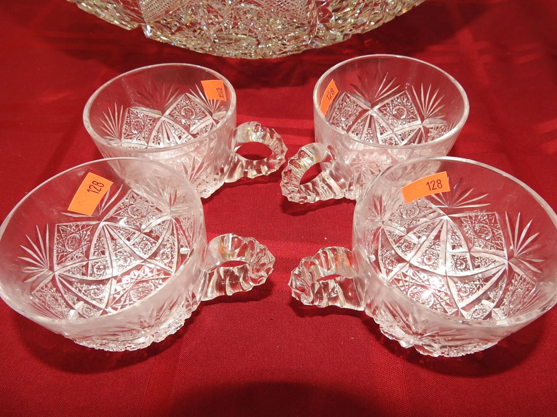 ABP Lorraine Pattern Punch Bowl Set with 24 Cups - Signed - 5