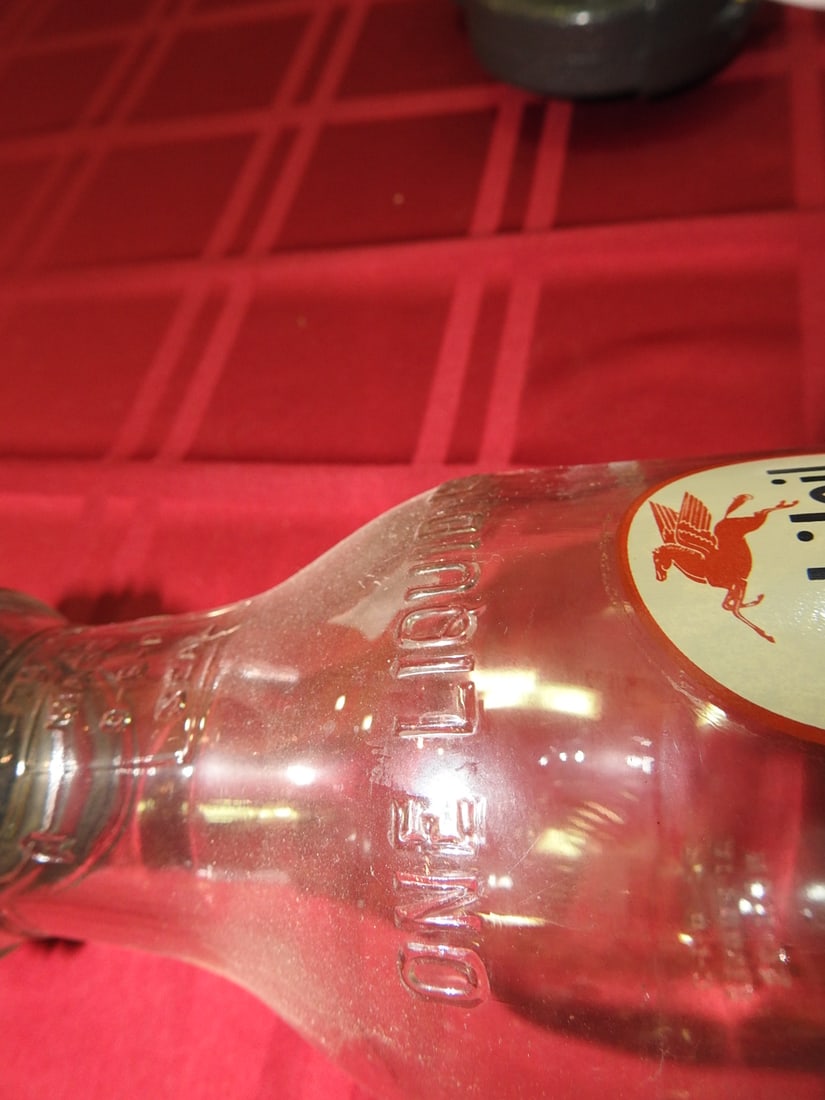 Mobiloil Glass Oil Bottle with Spout - 2
