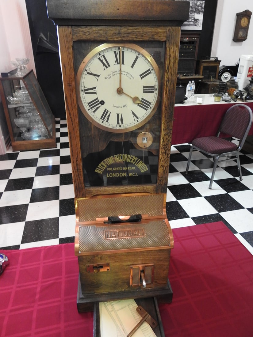 Antique National Brand Time Clock / Recorder - 5