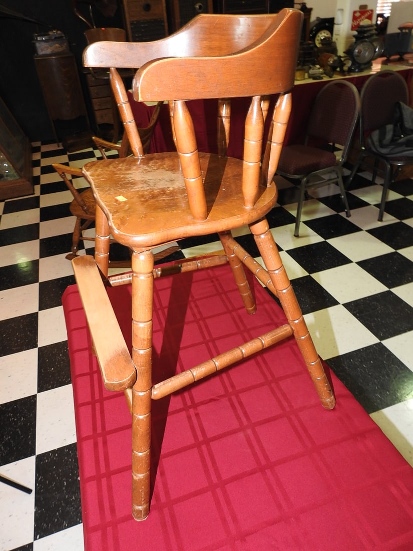 1920s Wooden Child High Chair - 2