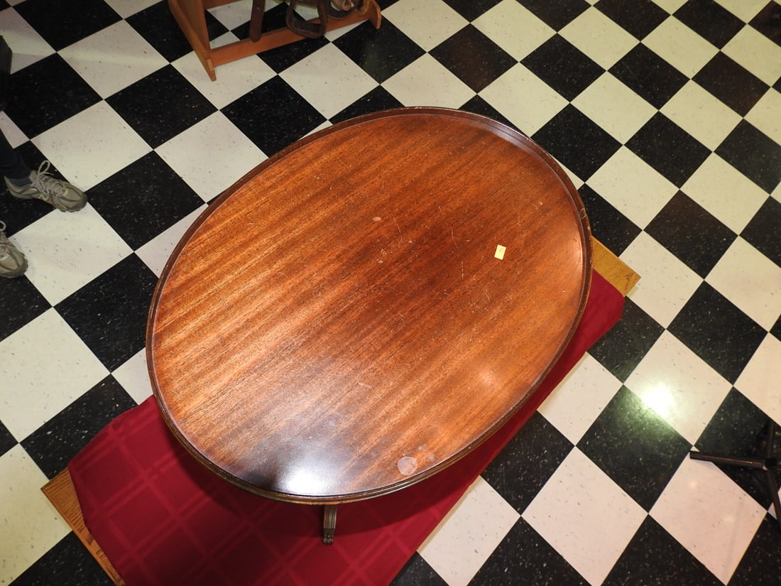 Turn-of-Century Round Wood Side Table - 4