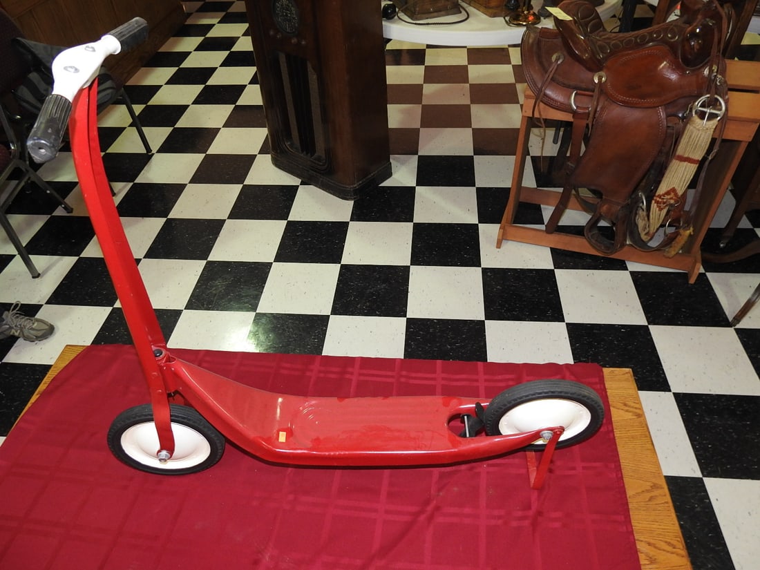 Restored Red Vintage Scooter - 3