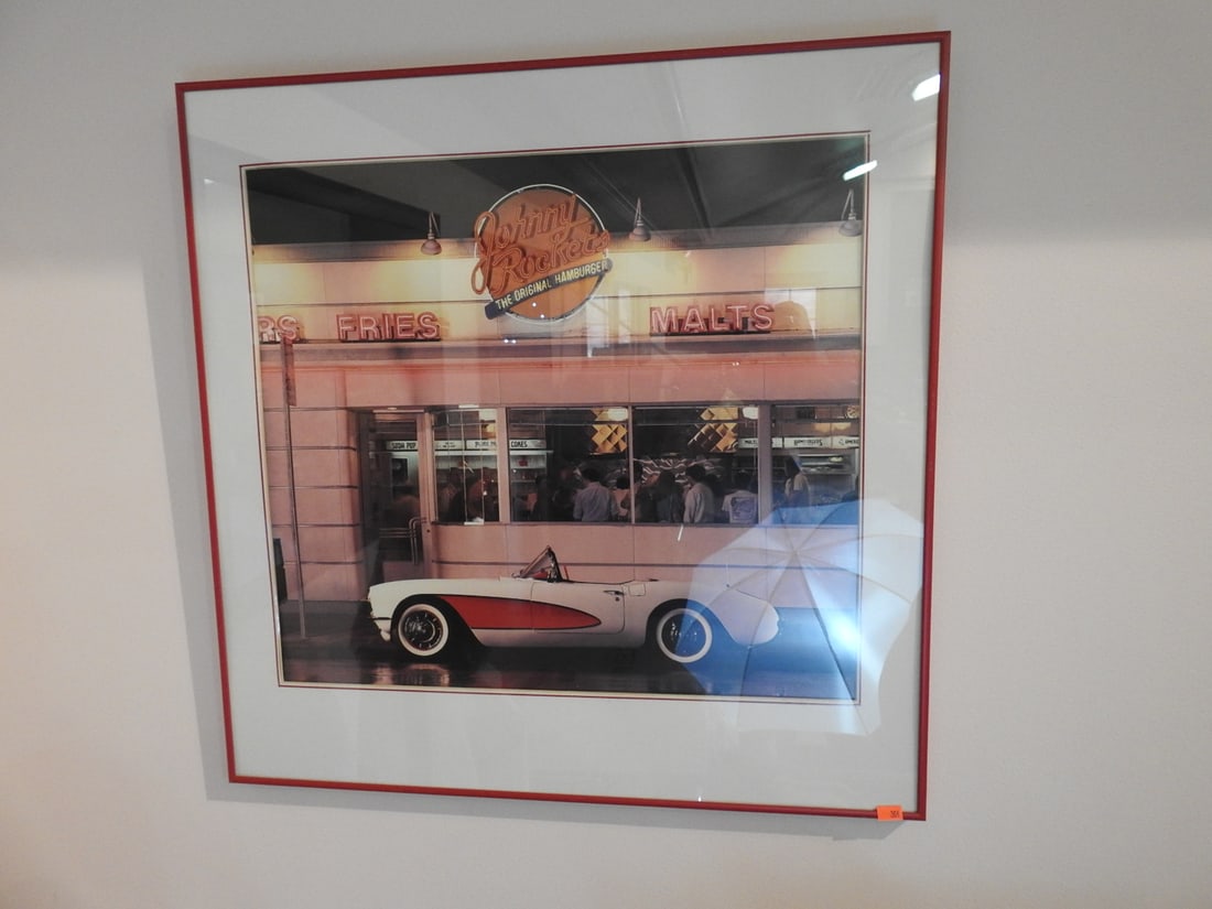Framed Johnny Rockets Original Hamburgers Diner Print - 2
