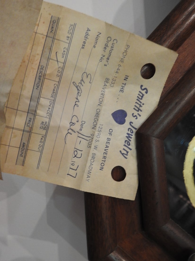 Seth Thomas Wall Clock with Purchased in 1977 with Receipt - 5