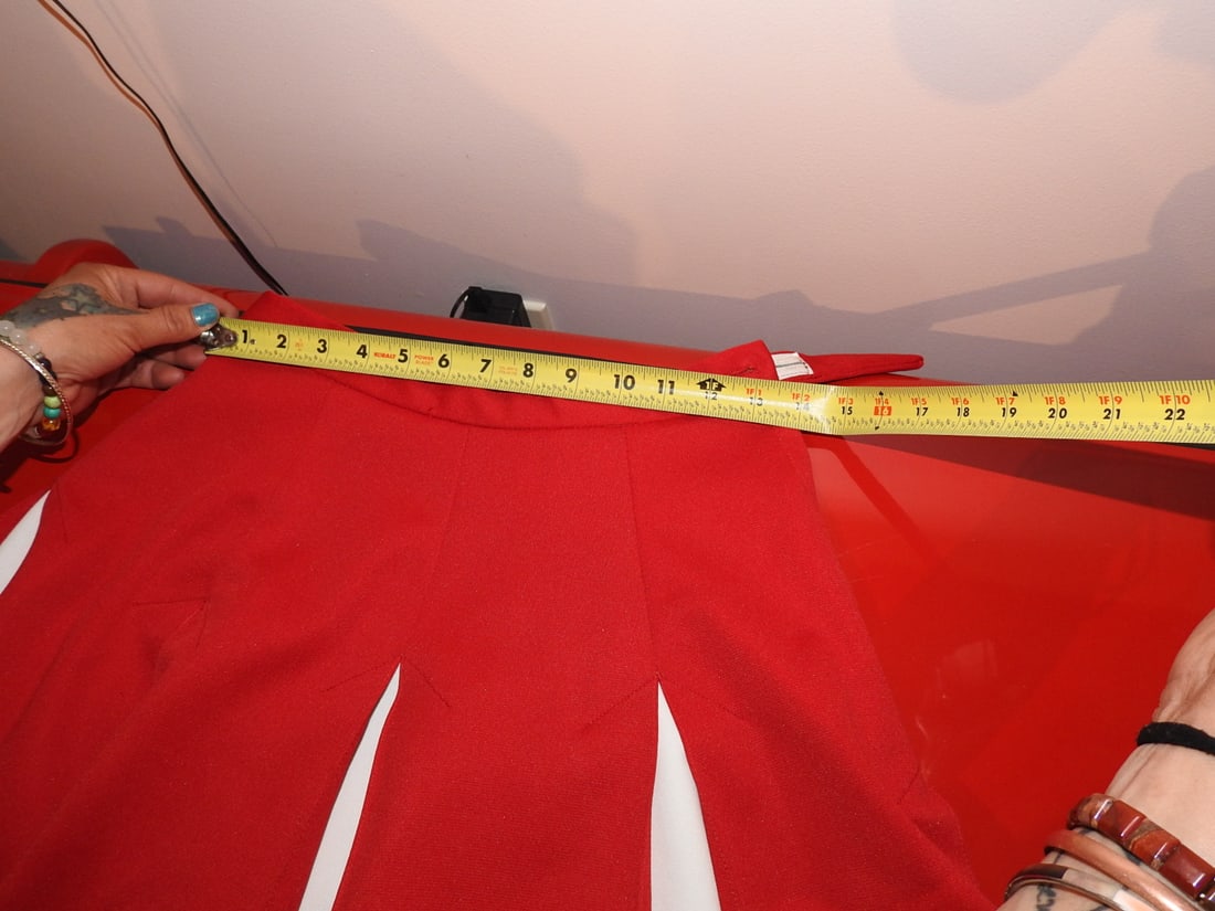 Vintage Red and White Cheerleader Skirt - 4