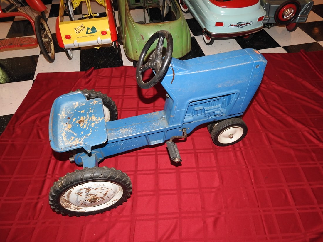 Antique Blue Ford Pedal Tractor - 7