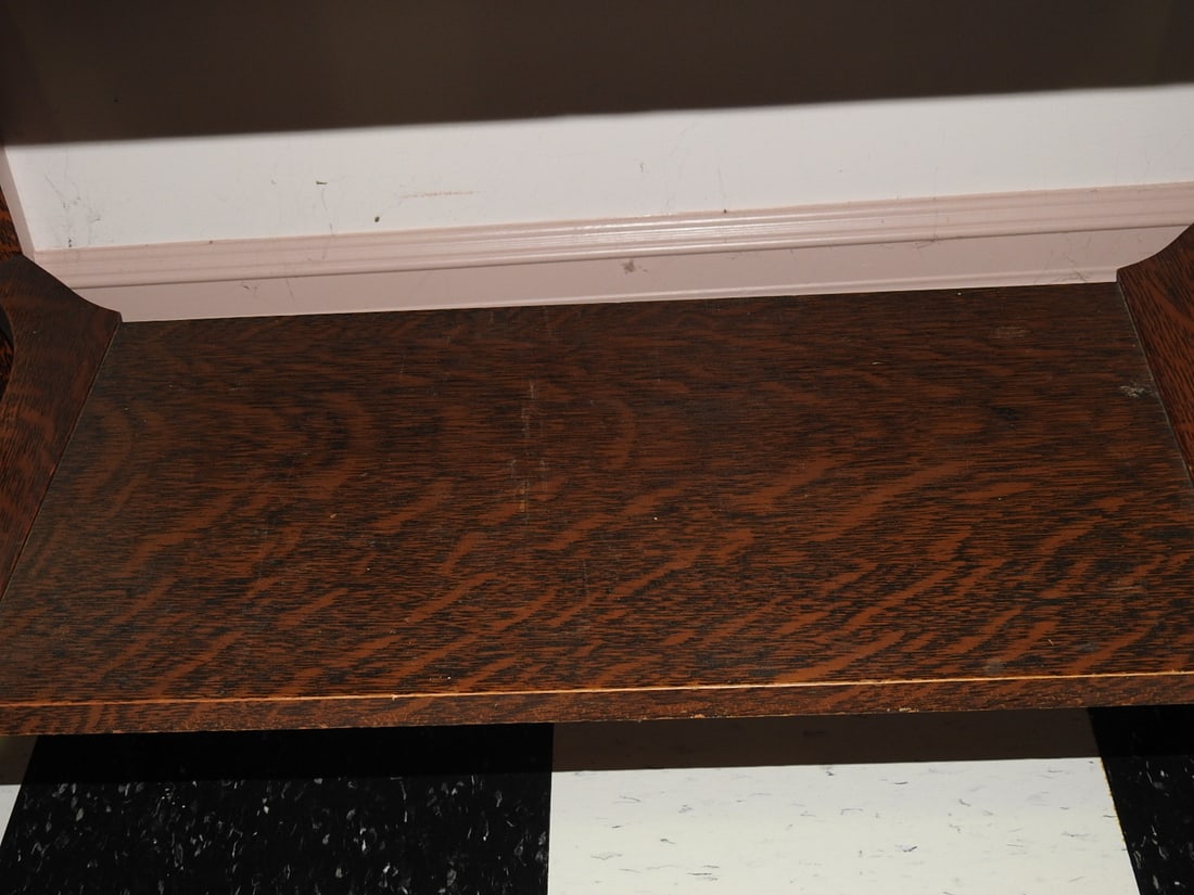 Antique Oak Entry Desk - 9