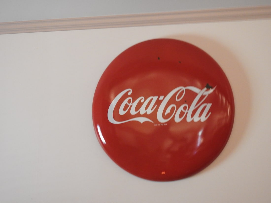 Vintage Coca-Cola Porcelain Button Sign - 2