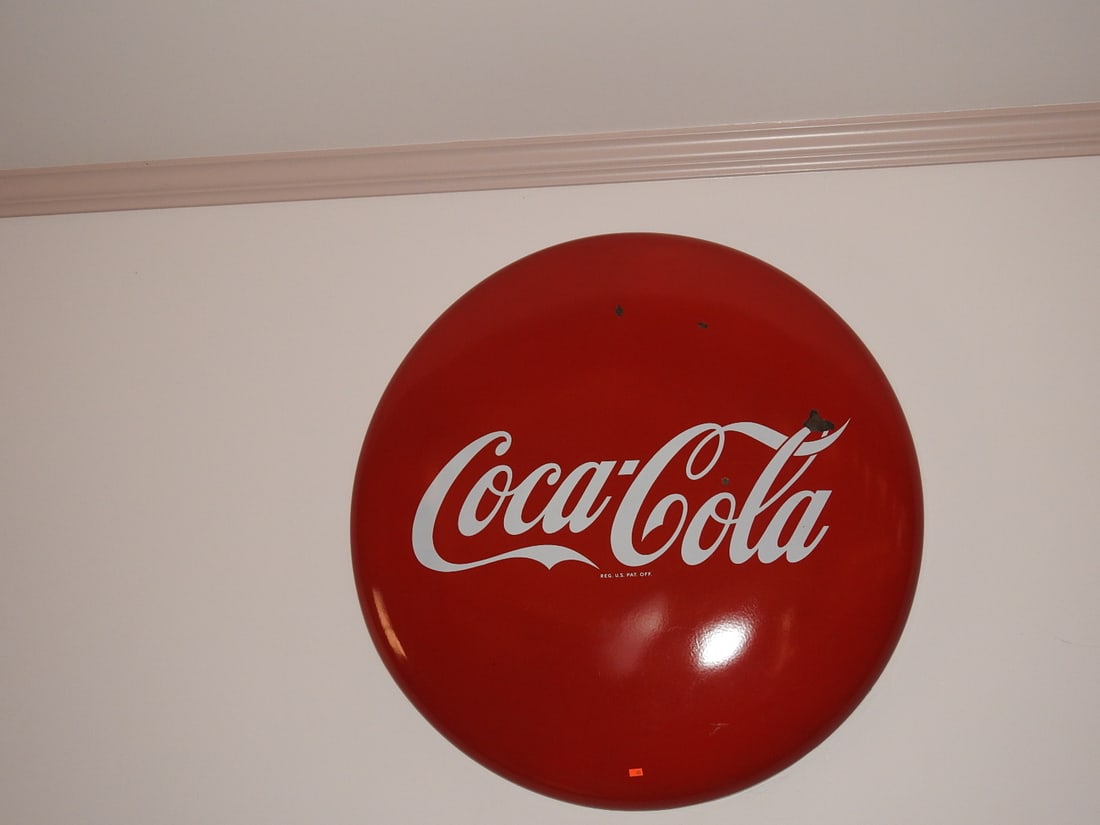 Vintage Coca-Cola Porcelain Button Sign - 3