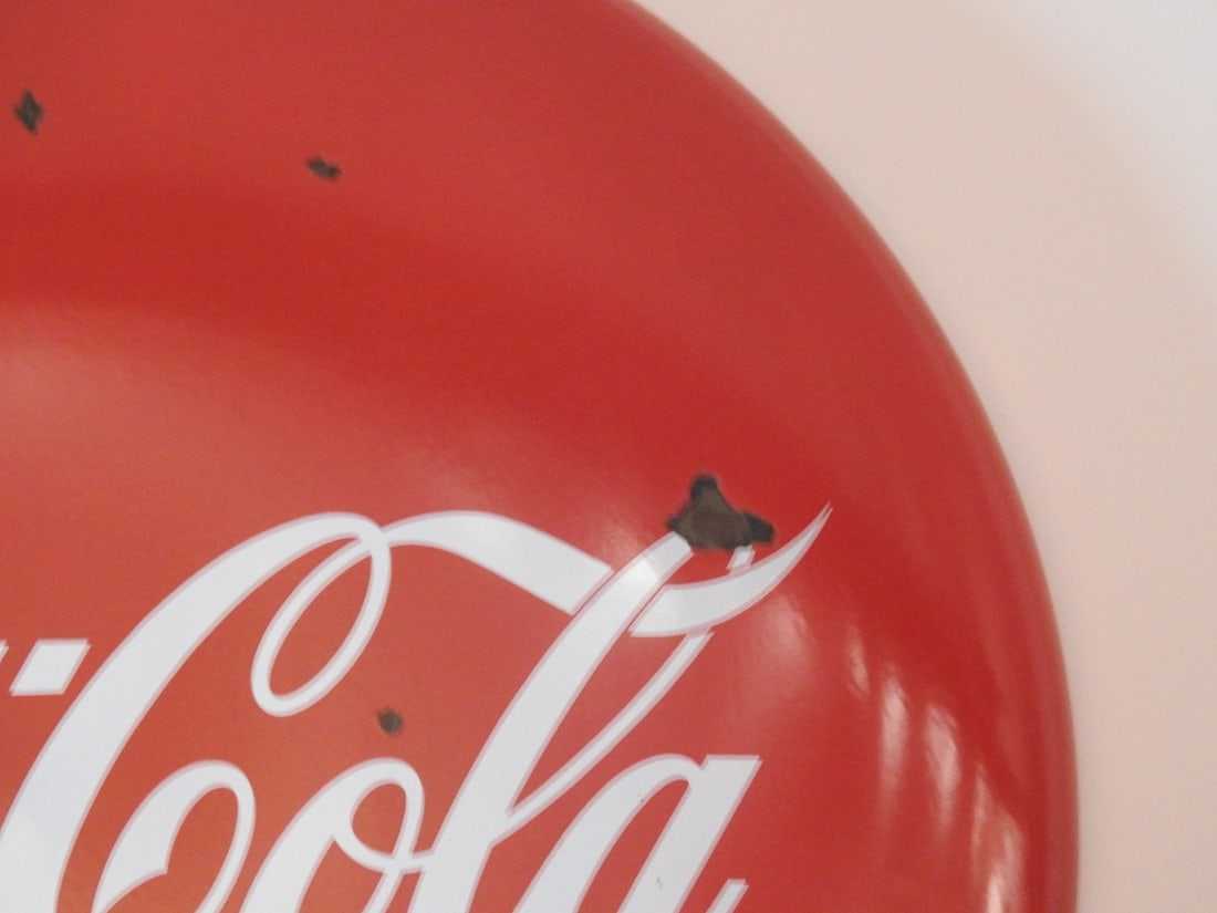 Vintage Coca-Cola Porcelain Button Sign - 4