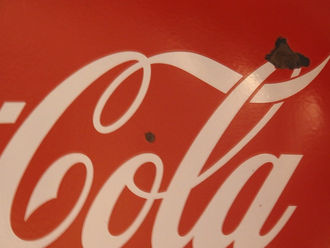Vintage Coca-Cola Porcelain Button Sign - 6