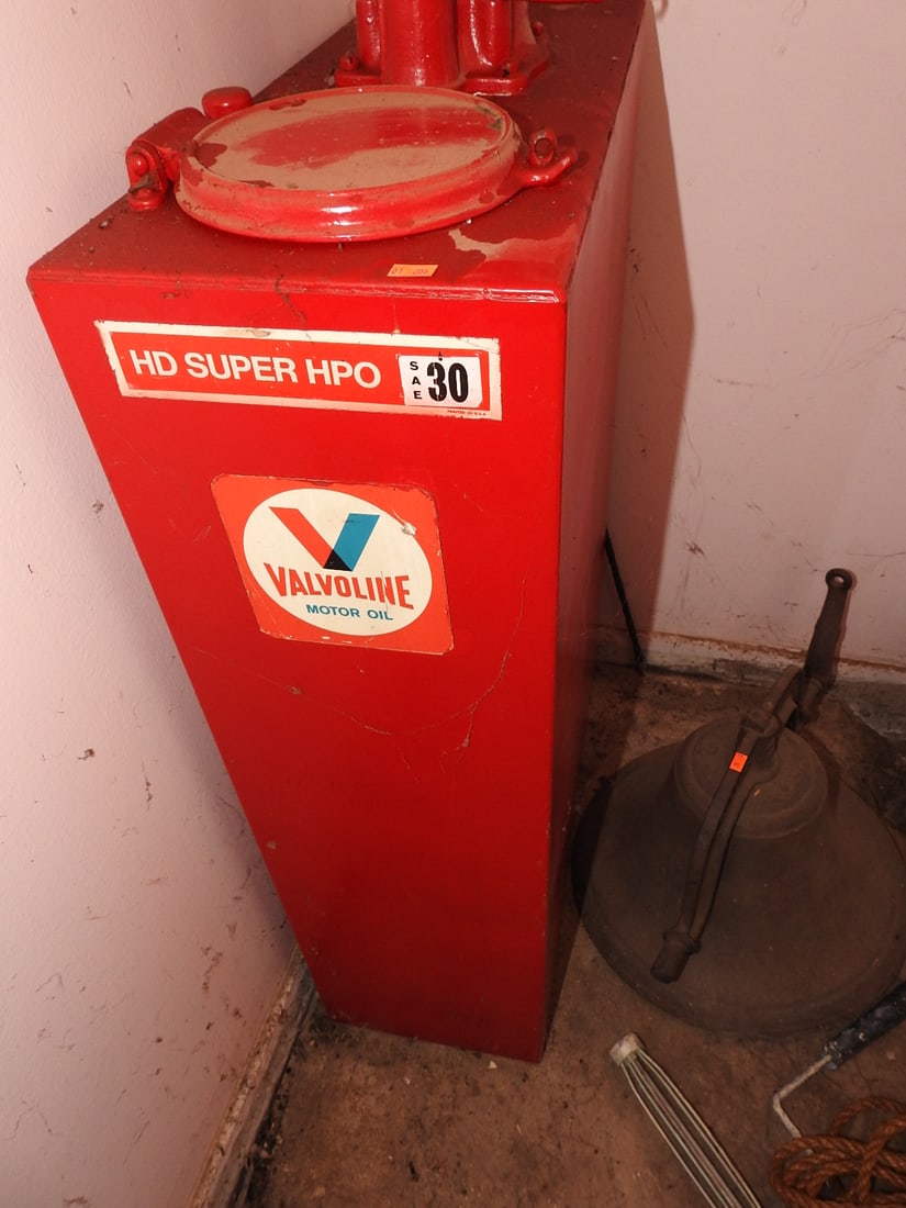 Vintage Valvoline Oil Dispenser Tank with Pump - 2