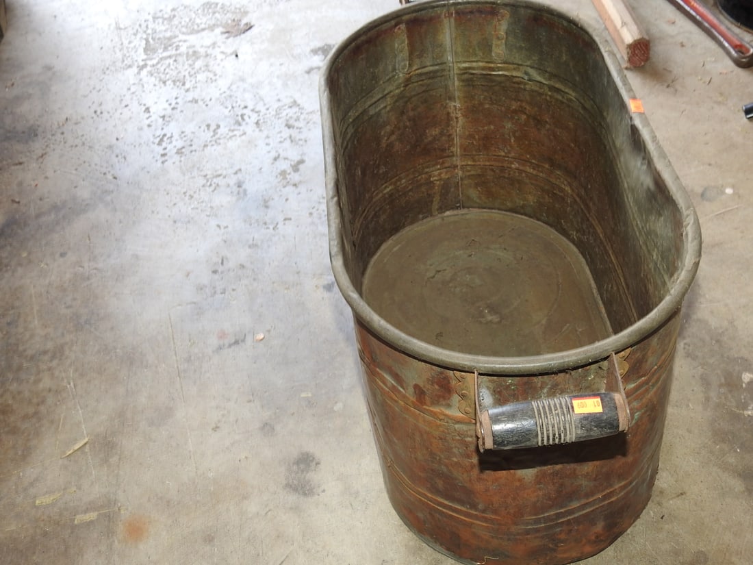 Vintage Deluxe Copper Wash Tub - 7
