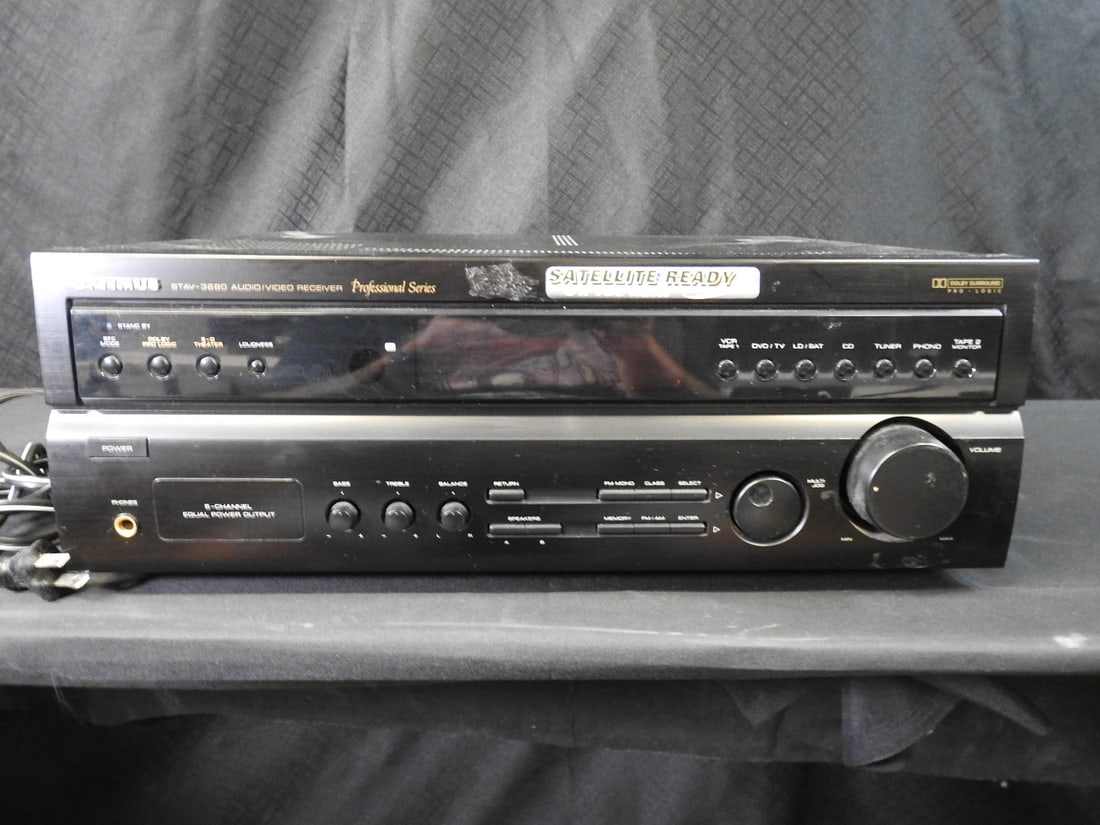 Optimus STAV-3680 Professional Series AV Receiver: Optimus STAV-3680 Professional Series audio/video receiver. Tested functional. Approx. 6 H x 16.5 W x 13 D in.