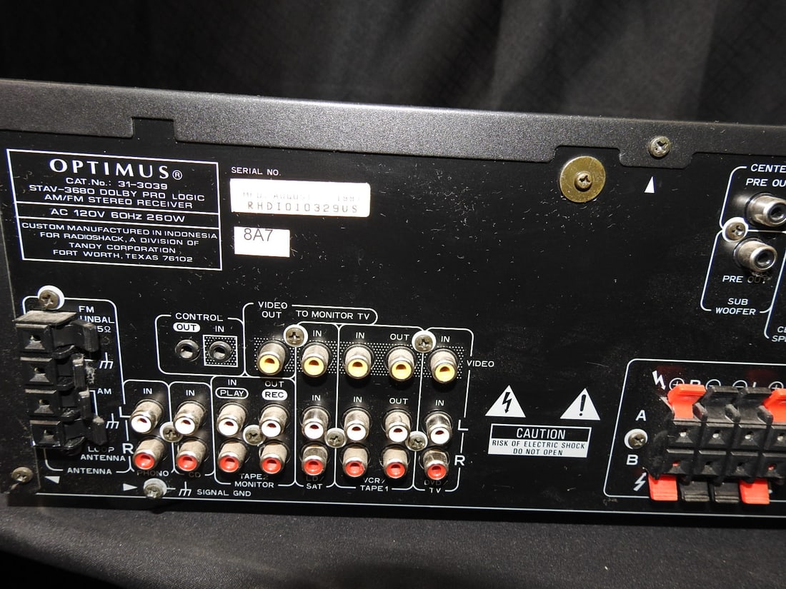 Optimus STAV-3680 Professional Series AV Receiver - 8