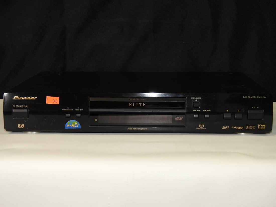 Pioneer DV-45A DVD/SACD Player: Pioneer DV-45A DVD player. Tested functional. Power cord not included. Approx. 3 H x 16.5 W x 11 D in.