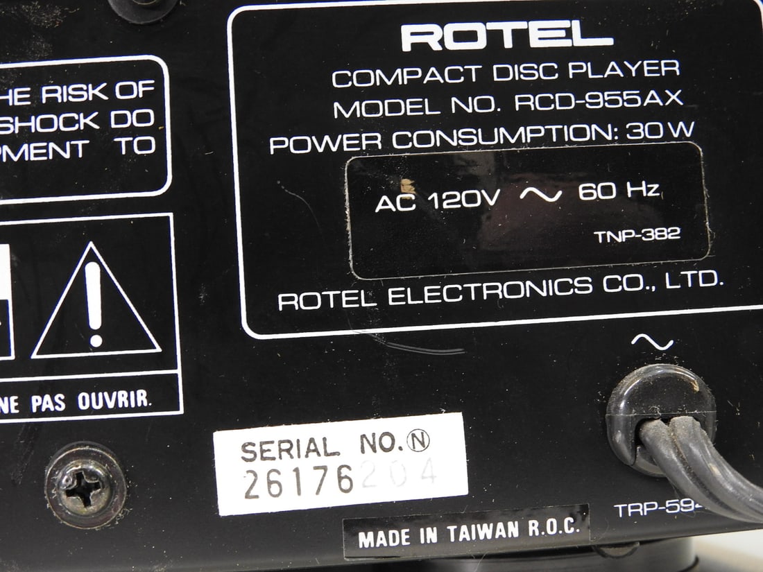 Rotel RCD-955AX Compact Disc Player - 10