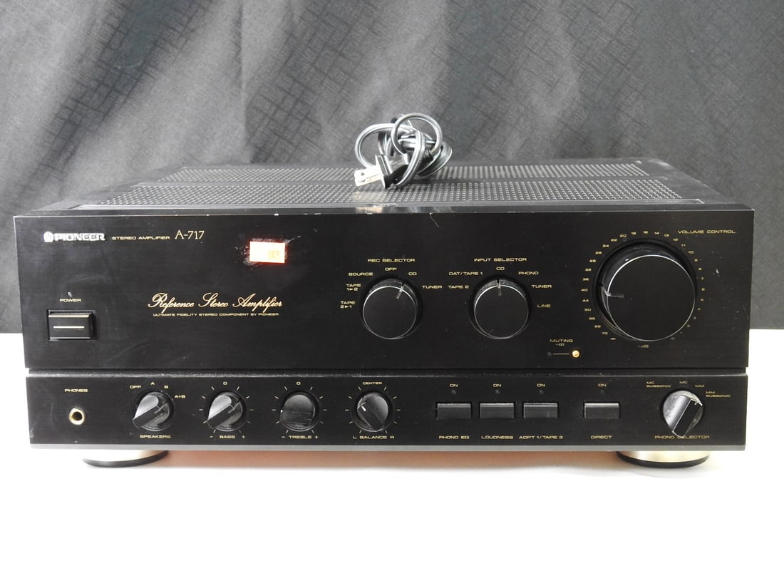 Pioneer Reference A-717 Stereo Integrated Amplifier: Pioneer Reference A-717 stereo integrated amplifier. Tested and functional. Approx. 7.5 H x 10.5 W x 17 D in.