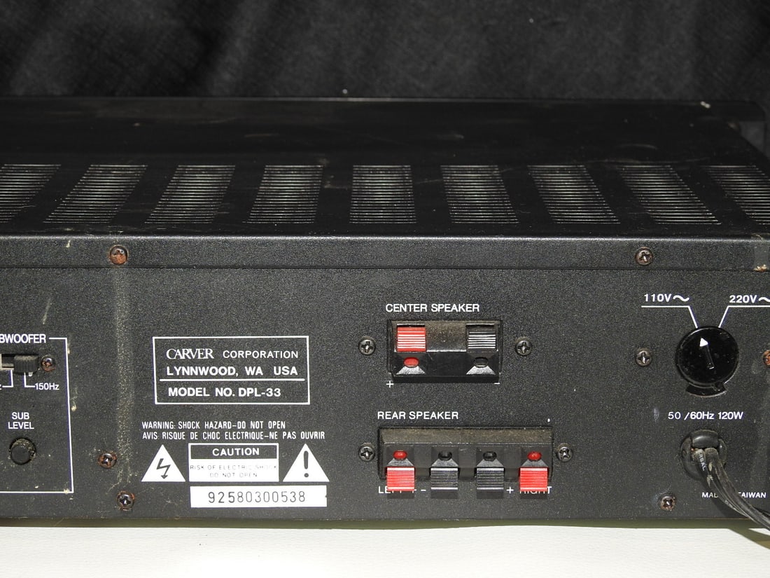 Carver DPL-33 Surround Sound Processor/Preamplifier - 9