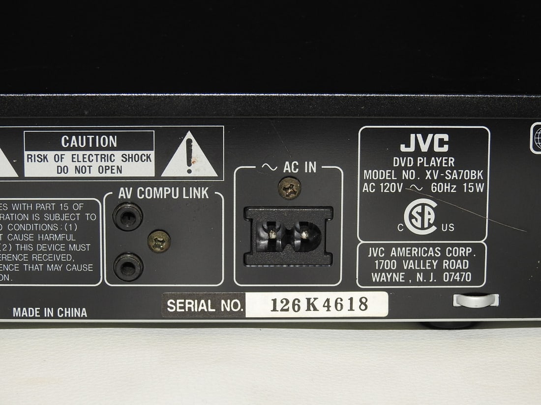 JVC XV-SA70 DVD Player - 10