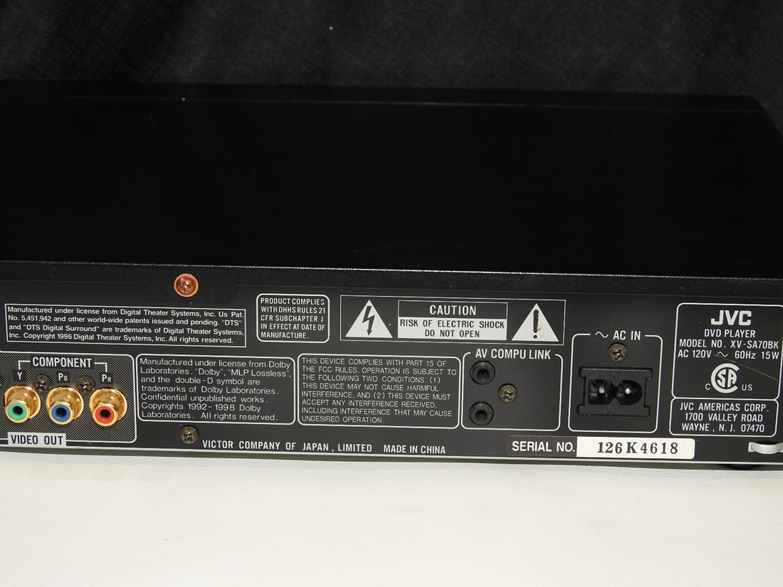 JVC XV-SA70 DVD Player - 9