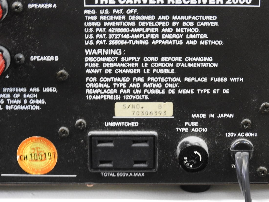 Carver MXR-2000 Stereo Receiver - 9