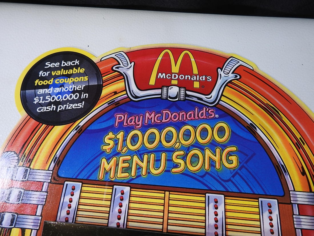 1989 McDonalds Million Dollar Menu Song Flexi-Disc - 2