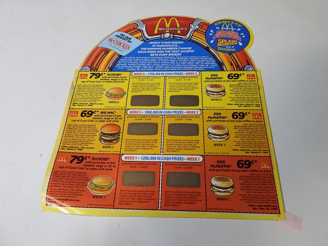 1989 McDonalds Million Dollar Menu Song Flexi-Disc - 4
