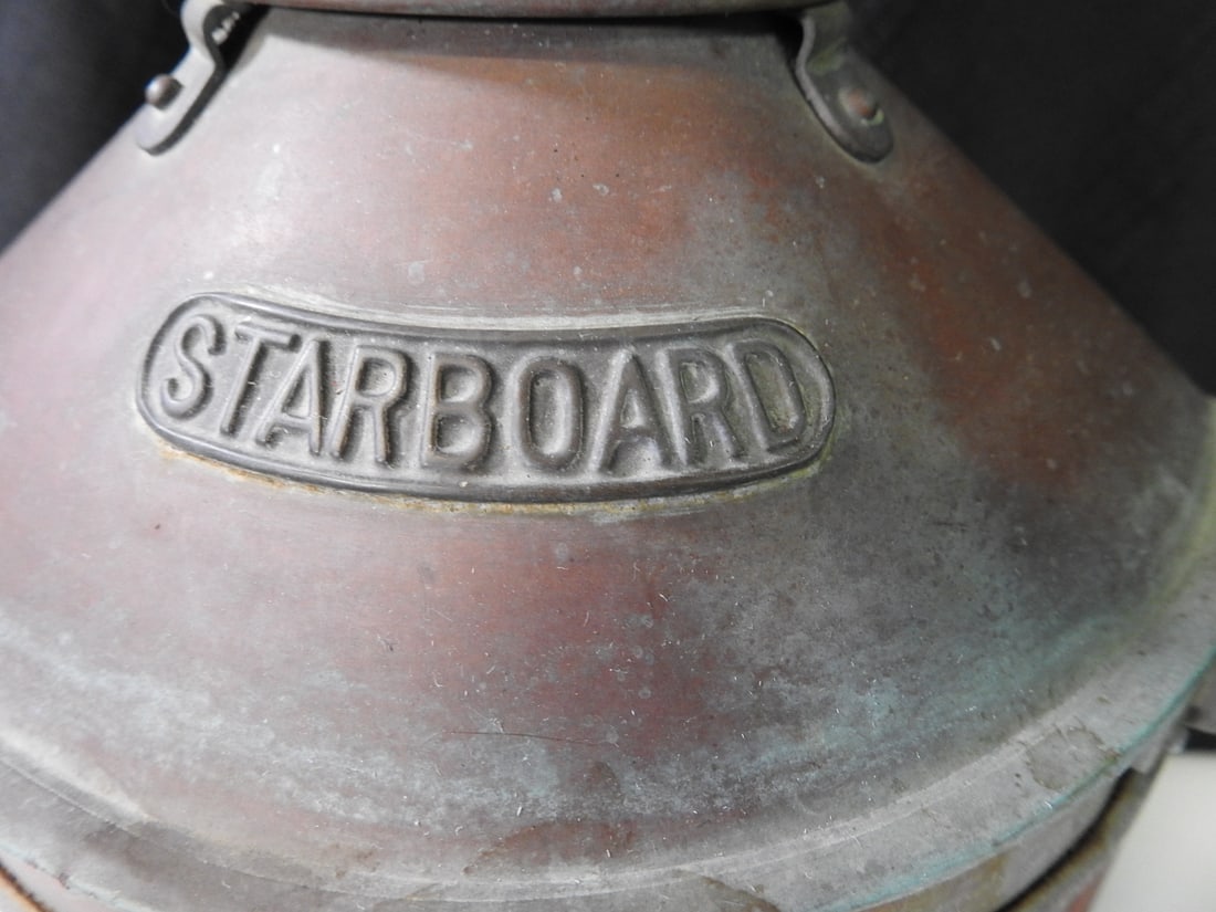 Vintage Copper Marine Navigation Lantern - 2